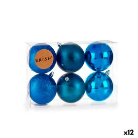 Lot de boules de Noël Bleu Plastique 7 x 8 x 7 cm (12 Unités) de Krist+, Noël - Réf : S3622490, Prix : 24,95 €, Remise : %