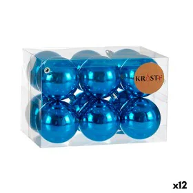 Lot de boules de Noël Bleu Plastique Ø 7 cm (12 Unités) de Krist+, Noël - Réf : S3622505, Prix : 46,69 €, Remise : %