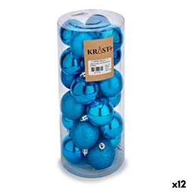 Conjunto de bolas de Natal Azul Plástico 5 x 6 x 5 cm (12 Unidades) de Krist+, Natal - Ref: S3622515, Preço: 46,97 €, Descont...