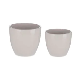 Conjunto de Vasos Ø 22 cm Ø 28 cm 2 Peças Cinzento Argila de Ibergarden, Vasos para flores - Ref: S3622837, Preço: 19,89 €, D...