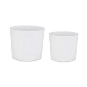 Set of pots Ø 22 cm Ø 27 cm 2 Pieces White Clay by Ibergarden, Flower Pots - Ref: S3622839, Price: 19,89 €, Discount: %