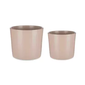 Set de Macetas Ø 22 cm Ø 27 cm 2 Piezas Beige Arcilla de Ibergarden, Macetas para flores - Ref: S3622840, Precio: 19,89 €, De...