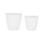 Set de Macetas 2 Piezas Ø 22 cm Ø 28 cm Blanco Arcilla de Ibergarden, Macetas para flores - Ref: S3622843, Precio: 19,09 €, D...