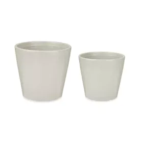 Set de pots 2 Pièces Ø 22 cm Ø 28 cm Gris Argile de Ibergarden, Pots de fleurs - Réf : S3622845, Prix : 19,09 €, Remise : %