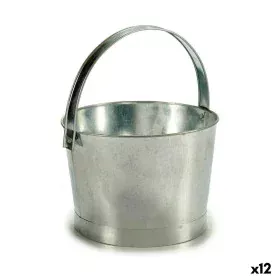 Pot Seau Argenté Zinc 25 x 30 x 26,5 cm (12 Unités) de Ibergarden, Pots de fleurs - Réf : S3623081, Prix : 52,70 €, Remise : %