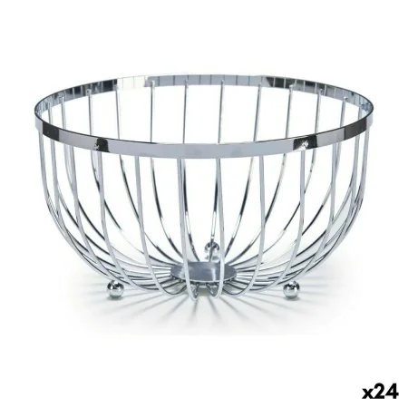 Fruit Bowl Iron Silver 25 x 14 x 25 cm (24 Units) by Kinvara, Bowls and large cups - Ref: S3623111, Price: 90,33 €, Discount: %