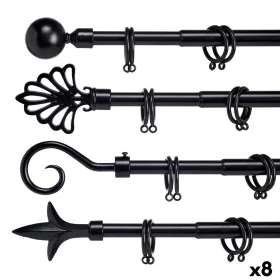 Curtain Bar Extendable Black Iron 5 x 122 x 5 cm (8 Units) by Gift Decor, Curtain Poles & Tracks - Ref: S3623112, Price: 49,4...