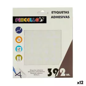 Étiquettes adhésives Blanc Ø 18 mm 17 x 4 x 19,5 cm (12 Unités) de Pincello, Étiquettes adhésives et autocollants - Réf : S36...