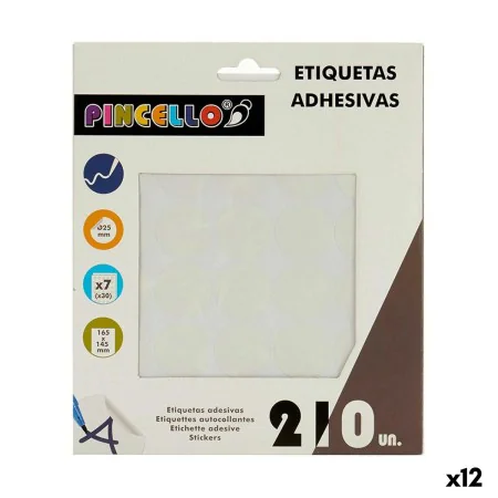 Adhesive labels White Ø 25 mm (12 Units) by Pincello, Adhesive labels and stickers - Ref: S3623260, Price: 4,15 €, Discount: %