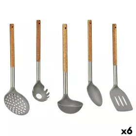 Set of Kitchen Utensils Grey Stainless steel Acacia (6 Units) by Kinvara, Spatulas - Ref: S3623303, Price: 64,94 €, Discount: %