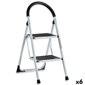 Folding ladder White Black Grey Metal 38 x 50 x 84 cm (6 Units) by Kipit, Folding Steps - Ref: S3623308, Price: 125,90 €, Dis...