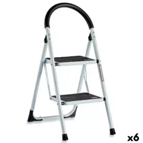 Folding ladder White Black Grey Metal 38 x 50 x 84 cm (6 Units) by Kipit, Folding Steps - Ref: S3623308, Price: 139,00 €, Dis...