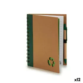 Spiral Notebook with Pen Recycled cardboard 1 x 18 x 14 cm (12 Units) by Pincello, Wirebound Notebooks - Ref: S3623414, Price...