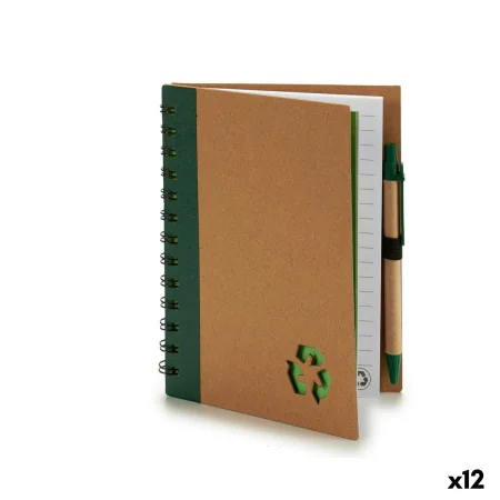 Spiral Notebook with Pen Recycled cardboard 1 x 18 x 14 cm (12 Units) by Pincello, Wirebound Notebooks - Ref: S3623414, Price...