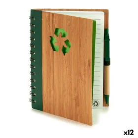 Spiral Notebook with Pen Bamboo 1 x 18 x 14 cm (12 Units) by Pincello, Wirebound Notebooks - Ref: S3623421, Price: 22,19 €, D...