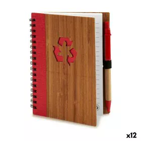 Spiral Notebook with Pen Bamboo 1 x 16 x 12 cm (12 Units) by Pincello, Wirebound Notebooks - Ref: S3623422, Price: 20,47 €, D...