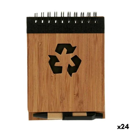 Spiral Notebook with Pen Bamboo 1 x 10 x 13 cm (24 Units) by Pincello, Wirebound Notebooks - Ref: S3623423, Price: 23,75 €, D...