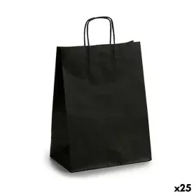 Bolsa de Papel 24 x 12 x 40 cm Negro (25 Unidades) de Pincello, Cajas y bolsas de regalo - Ref: S3623543, Precio: 11,37 €, De...