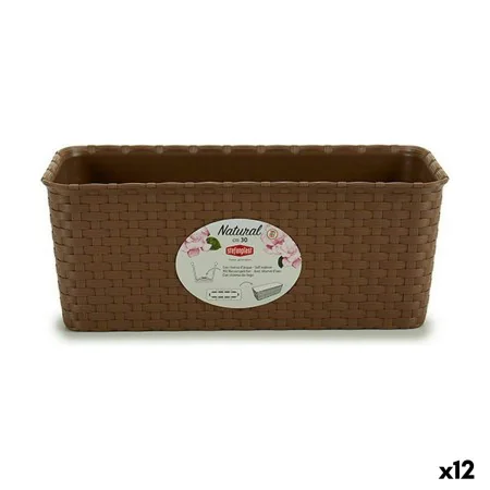 Floreira Stefanplast Castanho PVC 13 x 11 x 28,5 cm (12 Unidades) de Stefanplast, Vasos de janela - Ref: S3623593, Preço: 40,...