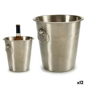 Sceau à Glace Argenté Acier inoxydable 4,5 L 22 x 21 x 22 cm (12 Unités) de Kinvara, Bacs à glaçons et pinces - Réf : S362361...