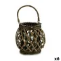 Castiçais Cinzento Castanho vime Vidro 29,5 x 24 x 22 cm (6 Unidades) de Gift Decor, Candelabros e suportes para velas - Ref:...