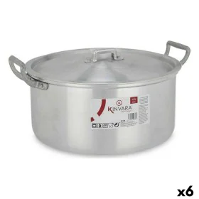 Casserole with lid Silver Aluminium 6,5 L 35 x 16 x 28 cm (6 Units) by Kinvara, Casserole pans - Ref: S3623654, Price: 65,80 ...