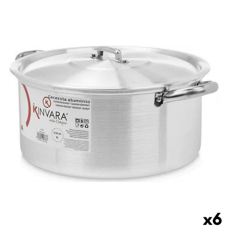 Casserole with lid Silver Aluminium 8 L (6 Units) by Kinvara, Casserole pans - Ref: S3623655, Price: 85,17 €, Discount: %