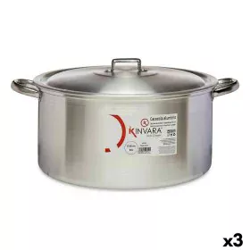 Casserole avec Couvercle Argenté Aluminium 20 L (3 Unités) de Kinvara, Faitouts - Réf : S3623660, Prix : 108,92 €, Remise : %