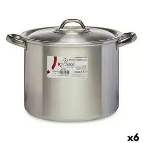 Casserole with Lid Ø 24 cm Silver Aluminium (6 Units) by Kinvara, Stockpots - Ref: S3623667, Price: 77,66 €, Discount: %