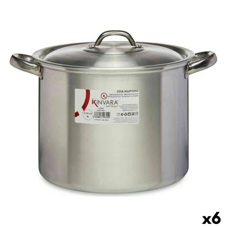 Casserole with Lid Ø 24 cm Silver Aluminium (6 Units) by Kinvara, Stockpots - Ref: S3623667, Price: 77,66 €, Discount: %