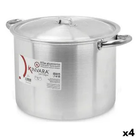 Olla con Tapa Ø 30 cm Plateado Aluminio (4 Unidades) de Kinvara, Ollas rectas - Ref: S3623670, Precio: 83,18 €, Descuento: %