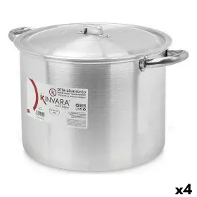 Olla con Tapa Ø 30 cm Plateado Aluminio (4 Unidades) de Kinvara, Ollas rectas - Ref: S3623670, Precio: 91,83 €, Descuento: %