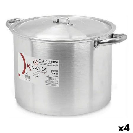 Casserole with Lid Ø 30 cm Silver Aluminium (4 Units) by Kinvara, Stockpots - Ref: S3623670, Price: 91,83 €, Discount: %