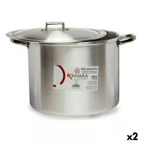 Casserole with Lid Silver Aluminium 44 x 30 x 35 cm (2 Units) by Kinvara, Stockpots - Ref: S3623671, Price: 58,46 €, Discount: %