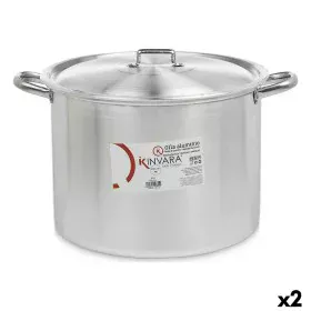 Casserole with Lid Ø 36 cm Silver Aluminium (2 Units) by Kinvara, Stockpots - Ref: S3623673, Price: 79,39 €, Discount: %