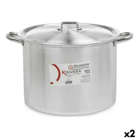 Pentola con Coperchio Ø 36 cm Argentato Alluminio (2 Unità) di Kinvara, Pentole universali - Rif: S3623673, Prezzo: 87,64 €, ...