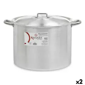 Olla con Tapa Ø 36 cm Plateado Aluminio (2 Unidades) de Kinvara, Ollas rectas - Ref: S3623674, Precio: 101,83 €, Descuento: %