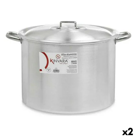 Olla con Tapa Ø 36 cm Plateado Aluminio (2 Unidades) de Kinvara, Ollas rectas - Ref: S3623674, Precio: 101,83 €, Descuento: %