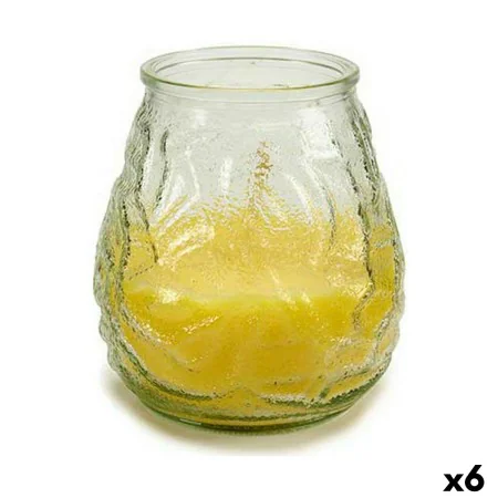 Scented Candle Yellow Transparent Citronela 9 x 9,5 x 9 cm (6 Units) by Ibergarden, Outdoor Candles - Ref: S3623685, Price: 1...