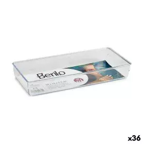 Organizador de Gavetas Multiusos Transparente Plástico 15,5 x 5,5 x 34,5 cm (36 Unidades) de Berilo, Suportes e dispensadores...