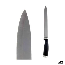 Coltello da Cucina 3,5 x 33 x 2 cm Argentato Nero Acciaio inossidabile Plastica (12 Unità) di Kinvara, Coltelli da Chef - Rif...