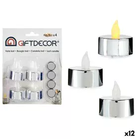 Ensemble de Bougies 4 x 4 x 3,7 cm Argenté (12 Unités) de Gift Decor, Bougies à LED - Réf : S3623791, Prix : 19,36 €, Remise : %