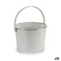 Cache-pot Seau Blanc Argenté Zinc 25 x 29,5 x 27 cm (12 Unités) de Ibergarden, Cache-pots - Réf : S3623812, Prix : 61,87 €, R...