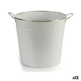 Cache-pot Seau Blanc Argenté Métal 29 x 27 x 37 cm (12 Unités) de Ibergarden, Cache-pots - Réf : S3623815, Prix : 85,80 €, Re...