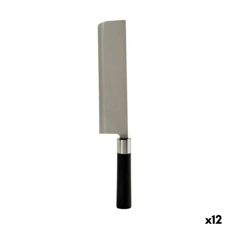 Accetta da Cucina 5,6 x 2,5 x 33 cm Argentato Nero Acciaio inossidabile Plastica (12 Unità) di Kinvara, Mannaie - Rif: S36238...