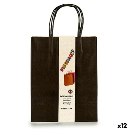 Ensemble de Sacs Papier Noir 11 x 36 x 21 cm (12 Unités) de Pincello, Boîtes et sacs cadeaux - Réf : S3623872, Prix : 7,78 €,...