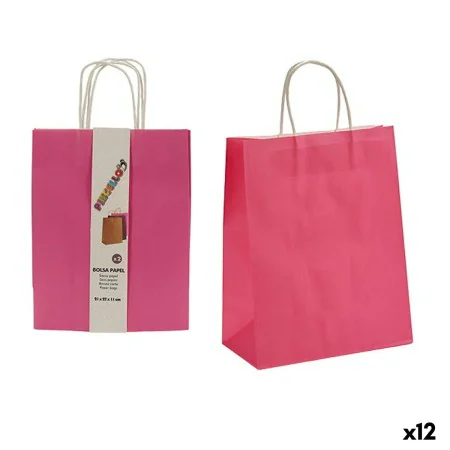 Set de Bolsas Papel Cor de Rosa 11 x 36 x 21 cm (12 Unidades) de Pincello, Caixas e bolsas de presente - Ref: S3623874, Preço...