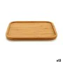 Snack tray Squared Brown Bamboo 25 x 1,5 x 25 cm (12 Units) by Kinvara, Plates and dishes - Ref: S3623919, Price: 51,65 €, Di...