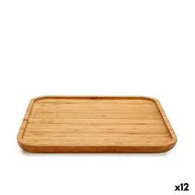 Snack tray Squared Brown Bamboo 30 x 1,5 x 30 cm (12 Units) by Kinvara, Plates and dishes - Ref: S3623920, Price: 61,87 €, Di...