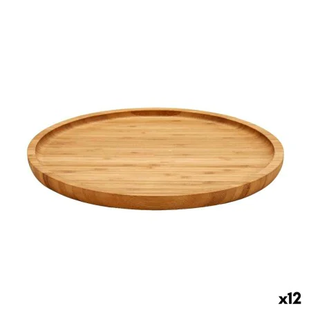 Snack tray Brown Bamboo 24,7 x 1,5 x 24,7 cm (12 Units) by Kinvara, Plates and dishes - Ref: S3623921, Price: 52,70 €, Discou...